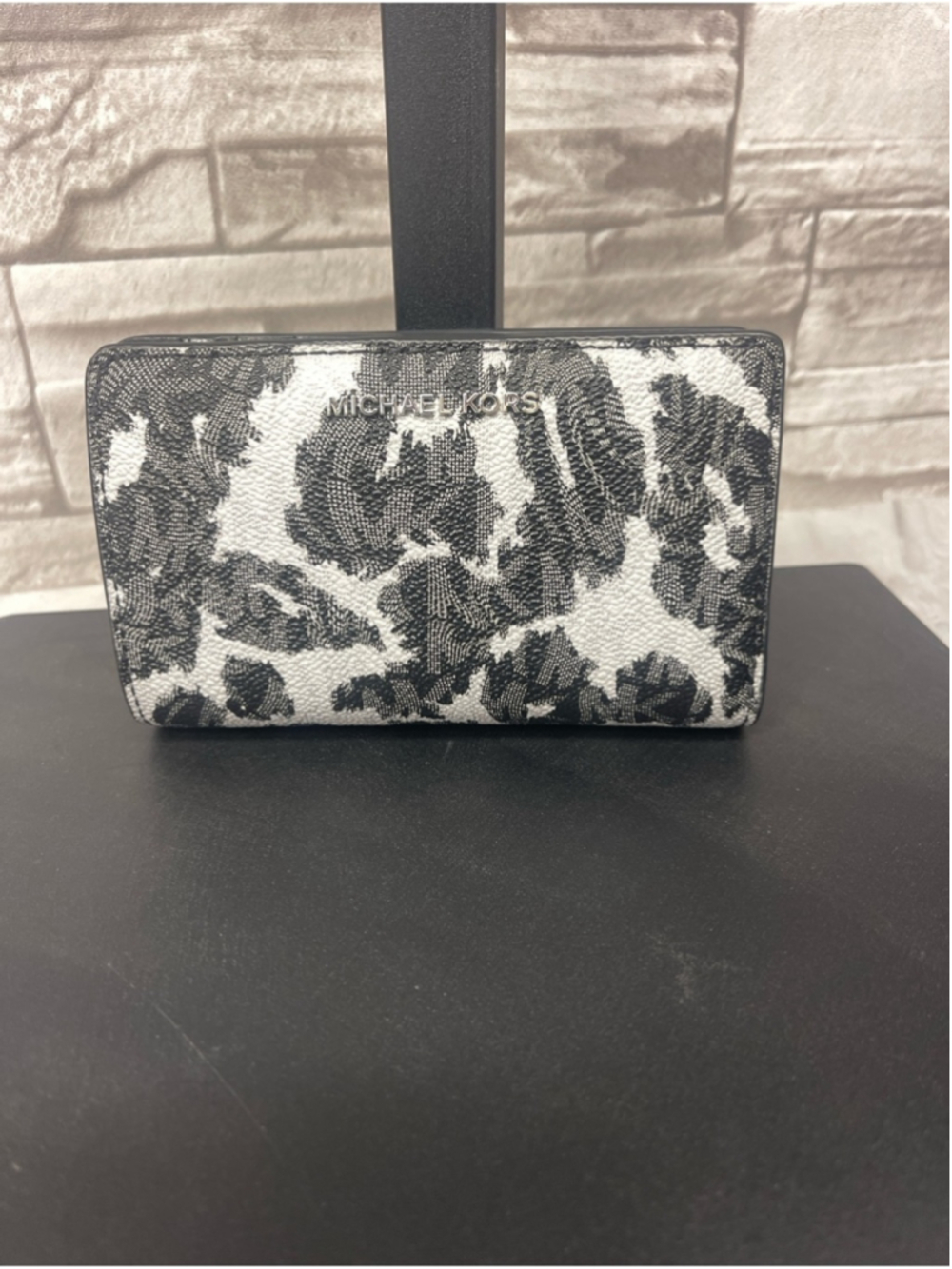 Michael Kors Black & White Leopard Print Crossbody Bag with Wallet - Picture 9 of 12